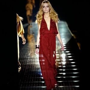 Gucci Red Silk Halter Gown (Prom Dress)